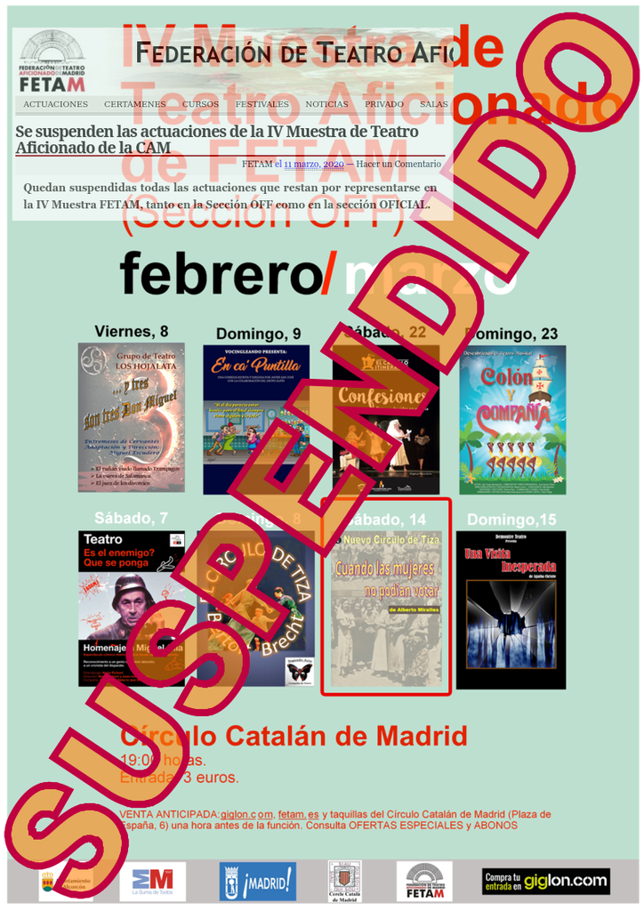 Suspendida la actuación en Madrid